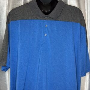PGA Tour 1/4 Button Short Sleeve Blue Gray Men’s 4X Collar Shirt